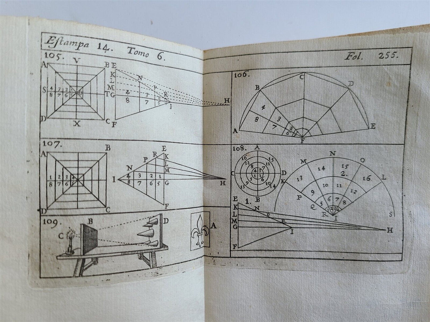 1727 MATHEMATICS in SPANISH Compendio mathematico antique METHEOROS OPTICA