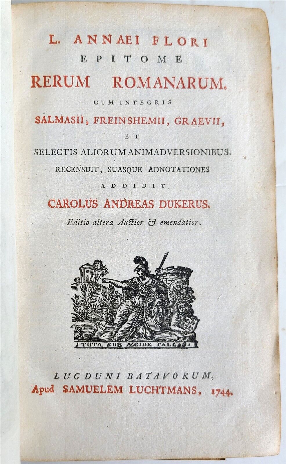 1744 FLORUS ROMAN HISTORY antique VELLUM BINDING Epitome Rerum Romanarum