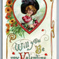 VERNFIELD PA VALENTINE ANTIQUE SAMPLE POSTCARD NYCE POST CARD Co ADVERTISING