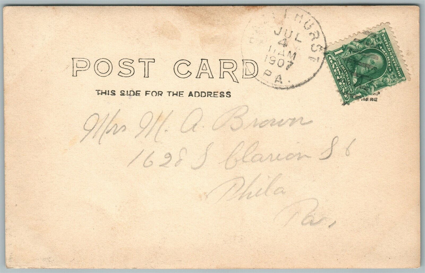 HAZELHURST PA SCHOOL HOUSE 1907 ANTIQUE REAL PHOTO POSTCARD RPPC