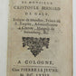 1679 La vie et les actions de M. Cristofle Bernard de Gale antique