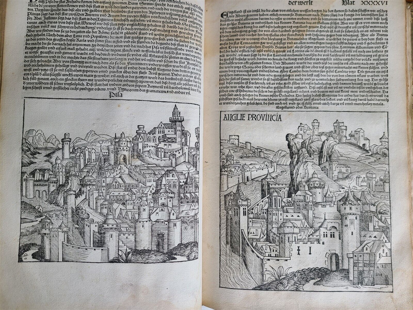 1493 NUREMBERG CHRONICLE antique INCUNABULA Liber chronicarum HARTMANN SCHEDEL