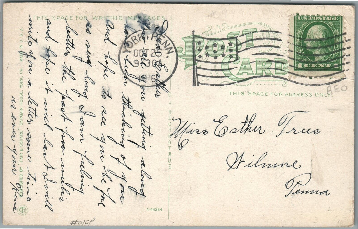 YORK PA POST OFFICE WORK ROOM ANTIQUE POSTCARD