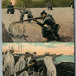 MEXICAN SHARPSHOOTERS & AMERICAN GUNMEN WAR SCENES ANTIQUE POSTCARD