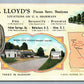 BARNESVILLE GA B.LLOYD'S SERVICE GAS STATIONS 1939 VINTAGE POSTCARD