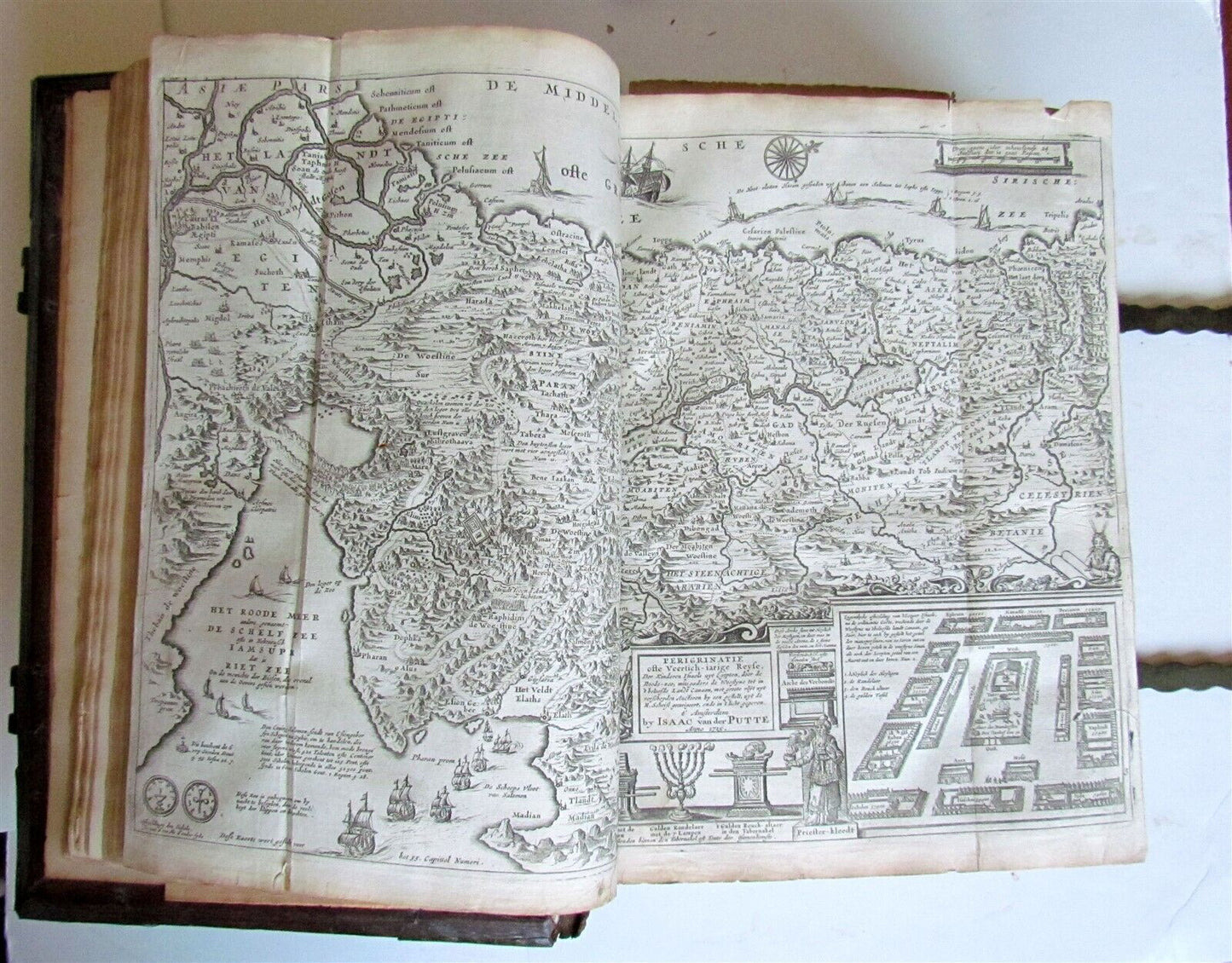 1738 BIBLE in DUTCH ILLUSTRATED w/ MAPS antique MASSIVE FOLIO BIBLIA