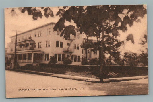 OCEAN GROVE NJ BANCROFT TAYLOR REST HOME ANTIQUE POSTCARD