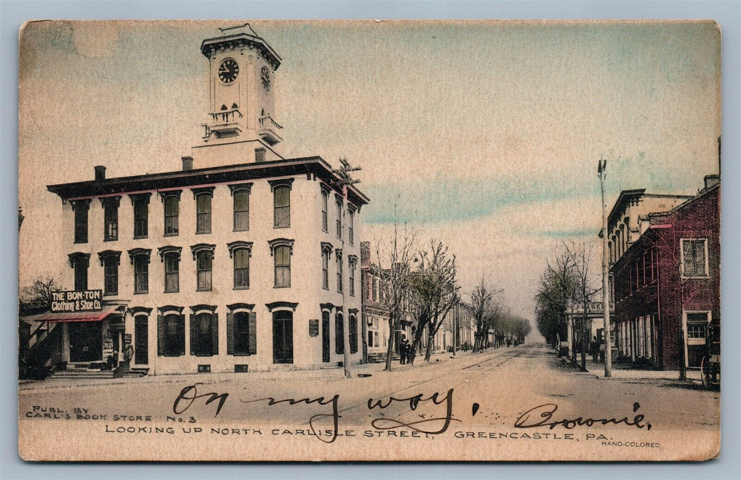 GREENCASTLE PA CARLISLE STREET ANTIQUE POSTCARD