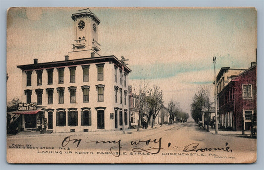 GREENCASTLE PA CARLISLE STREET ANTIQUE POSTCARD