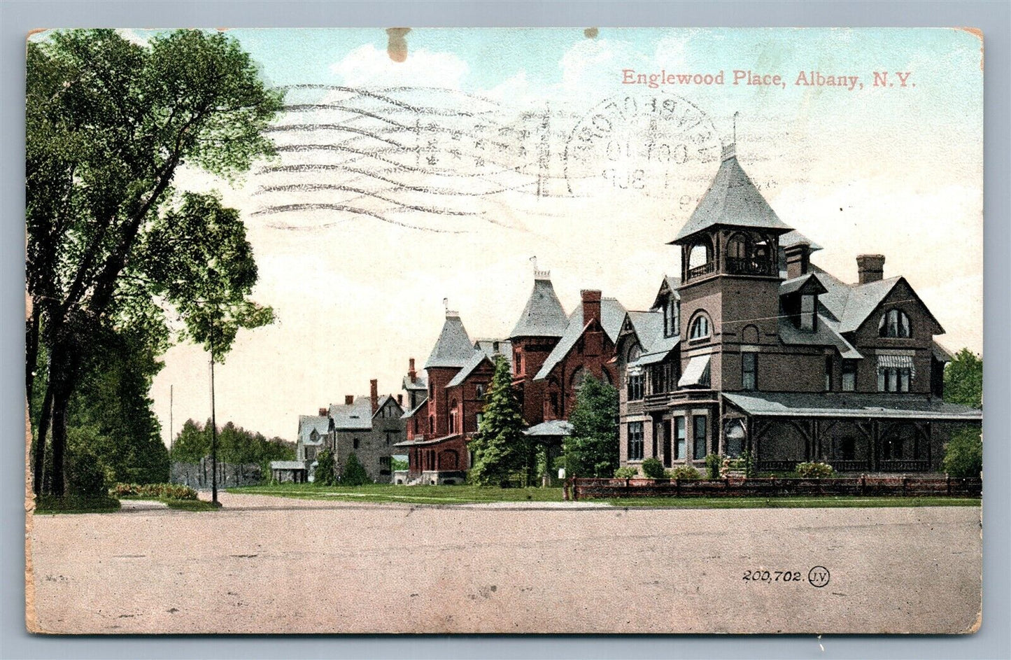 ALBANY NY ENGLEWOOD PLACE ANTIQUE POSTCARD