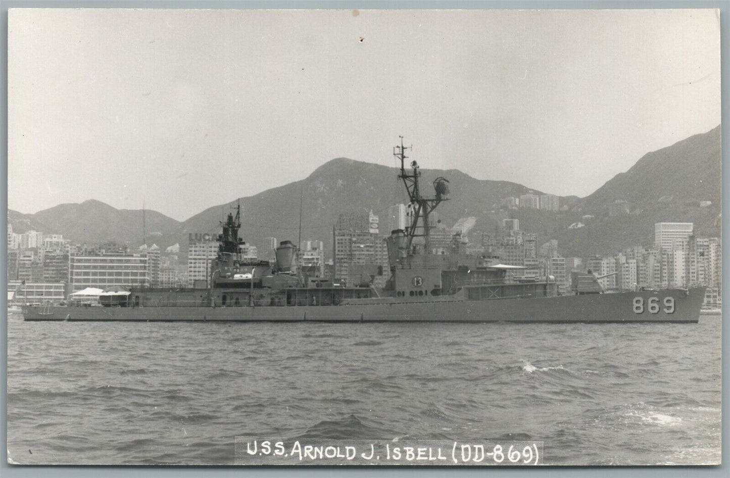 USS ARNOLD J. ISBELL ANTIQUE REAL PHOTO POSTCARD RPPC