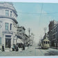 VINTAGE POSTCARD ELIZABETH NJ STREET SCENE TROLLEY railroad railway signs