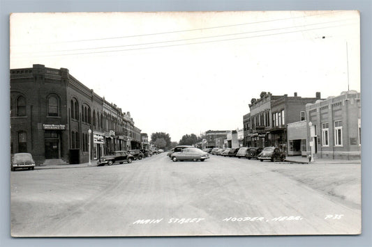 HOOPER NEB MAIN STREET VINTAGE REAL PHOTO POSTCARD RPPC