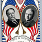 AMERICAN PRESIDENT TAFT & SHERMAN EMBOSSED ANTIQUE PATRIOTIC POSTCARD