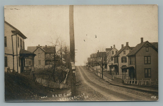 BENDERSVILLE PA RAILROAD STREET EAST ANTIQUE REAL PHOTO POSTCARD RPPC