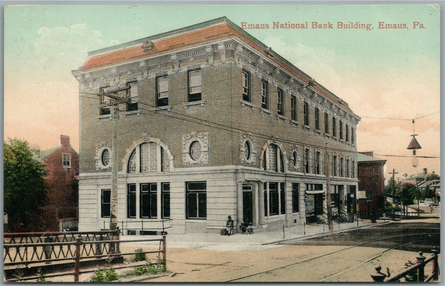 EMAUS PA NATIONAL BANK ANTIQUE POSTCARD