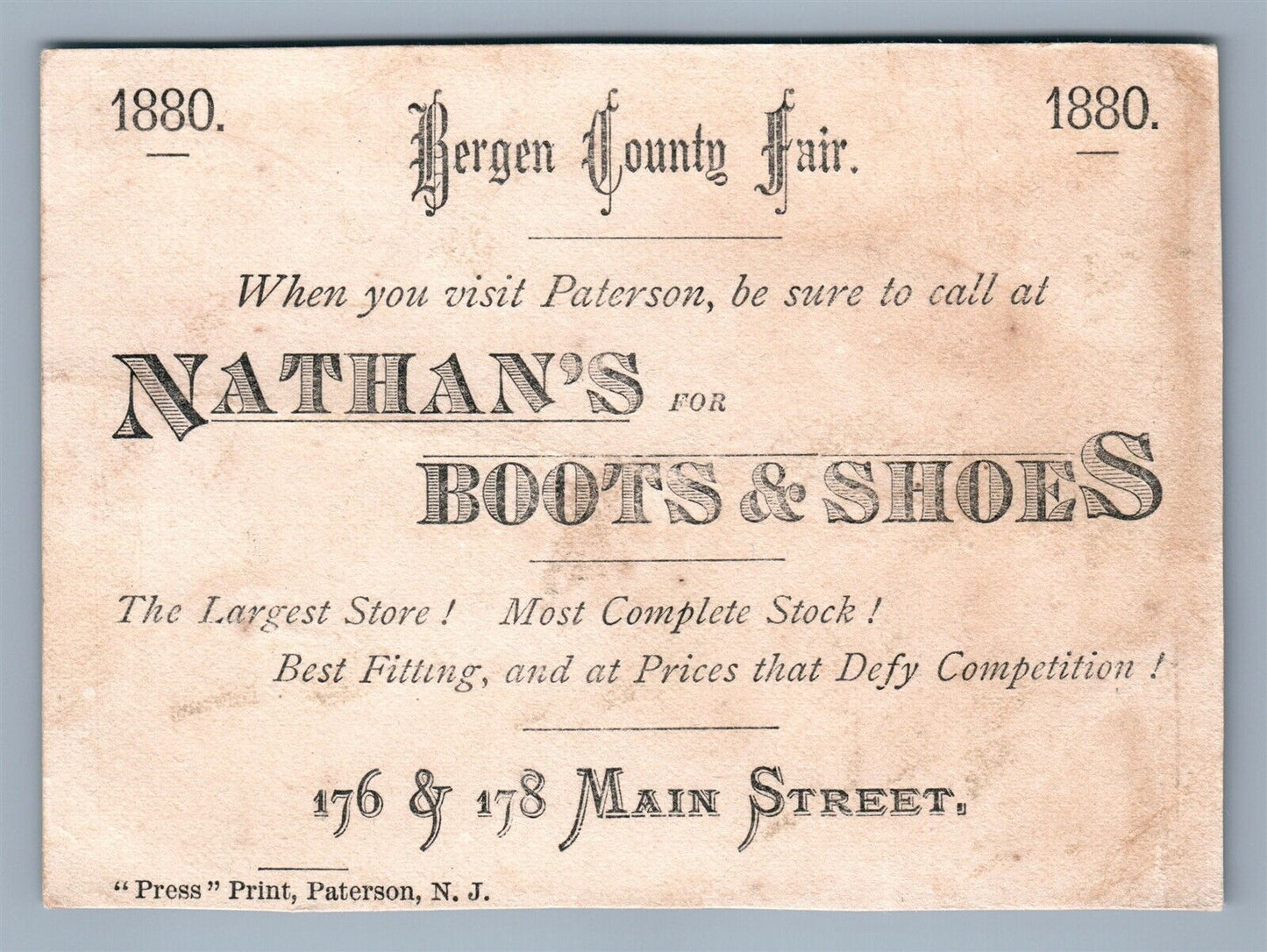 ANTIQUE 1880 VICTORIAN TRADE CARD P.COX & BROS. FINE SHOES ADVERTISING