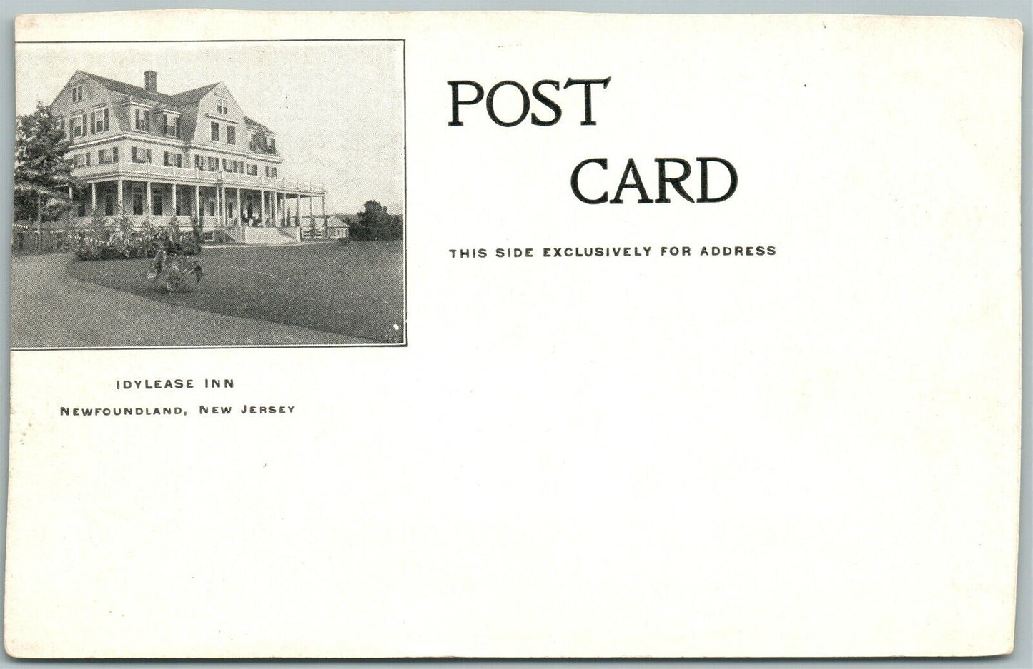 NEWFOUNDLAND N.J. IDYLEASE INN LAUREL ISLAND CLINTON RESERVOIR VINTAGE POSTCARD