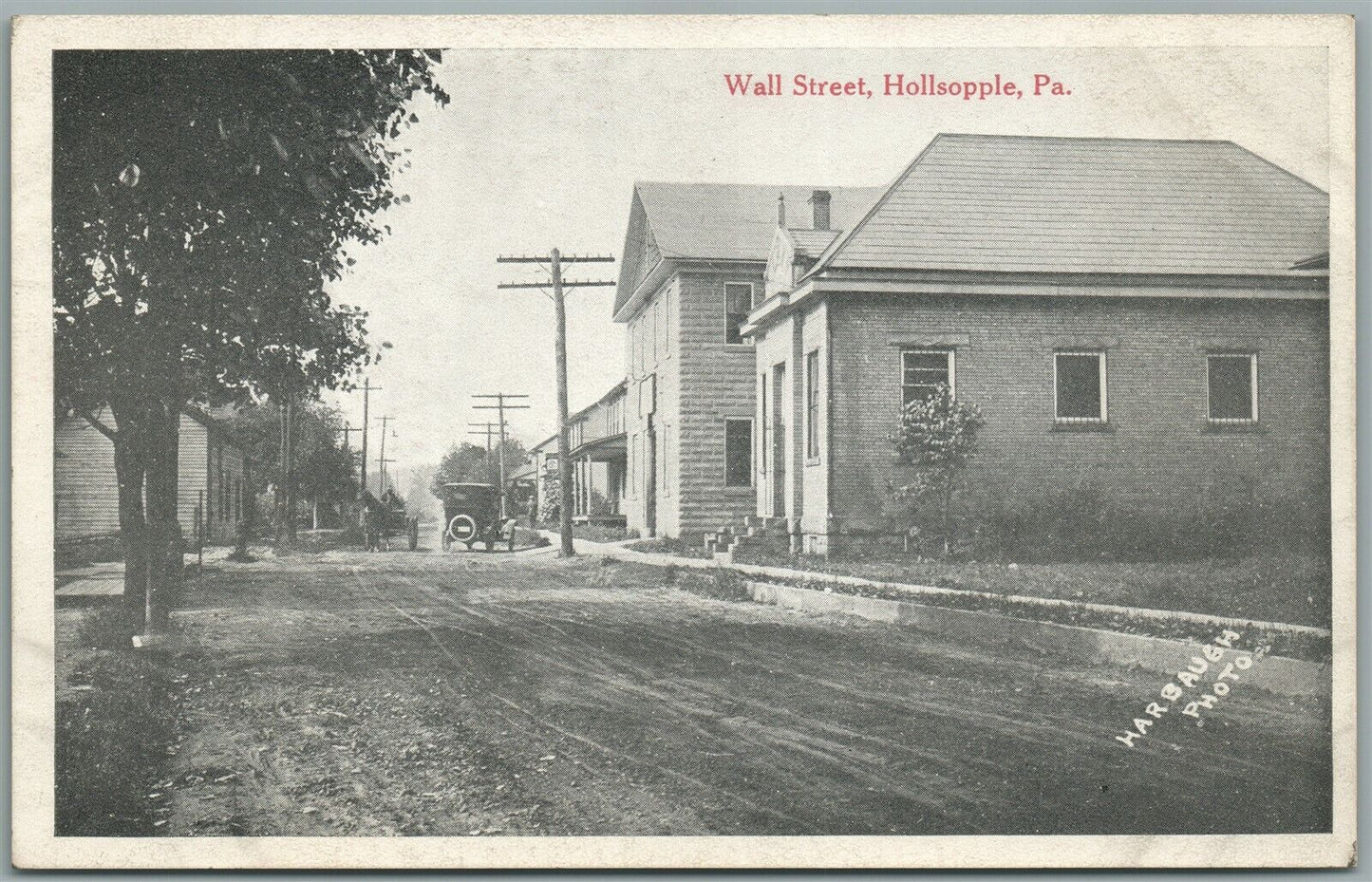 HOLLSOPPLE PA WALL STREET ANTIQUE POSTCARD