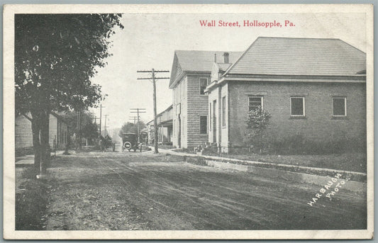 HOLLSOPPLE PA WALL STREET ANTIQUE POSTCARD