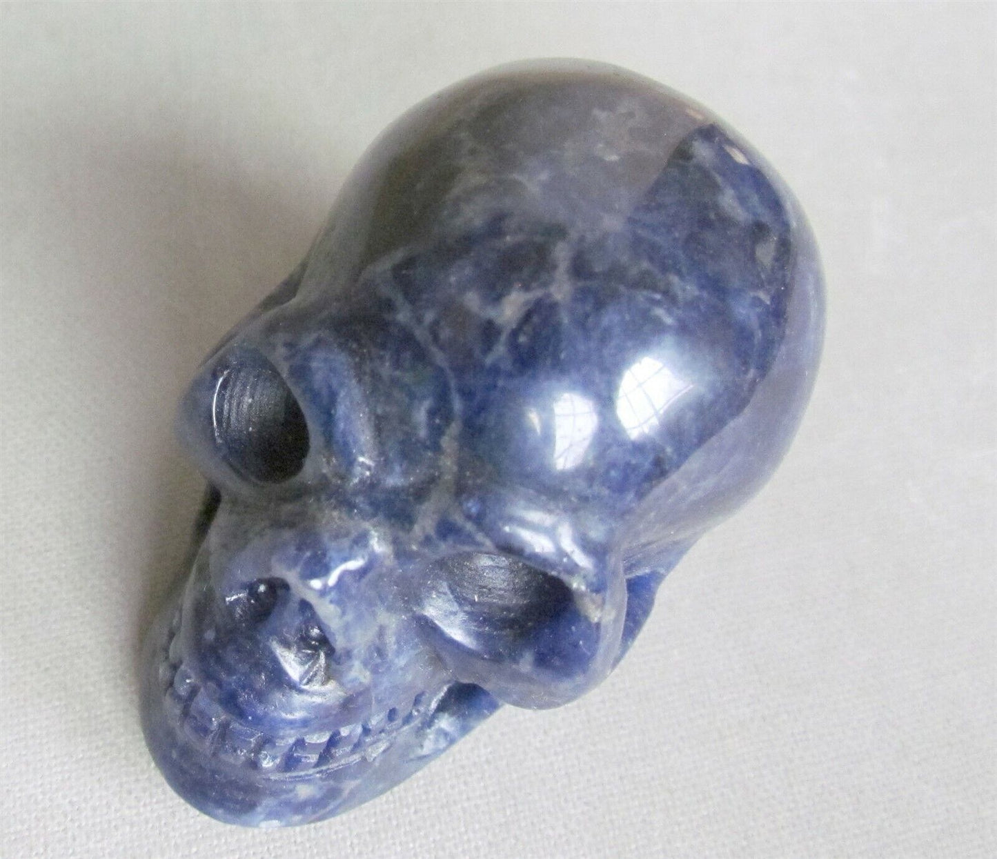 SKULL HAND CARVED OF LAPIS vintage carving