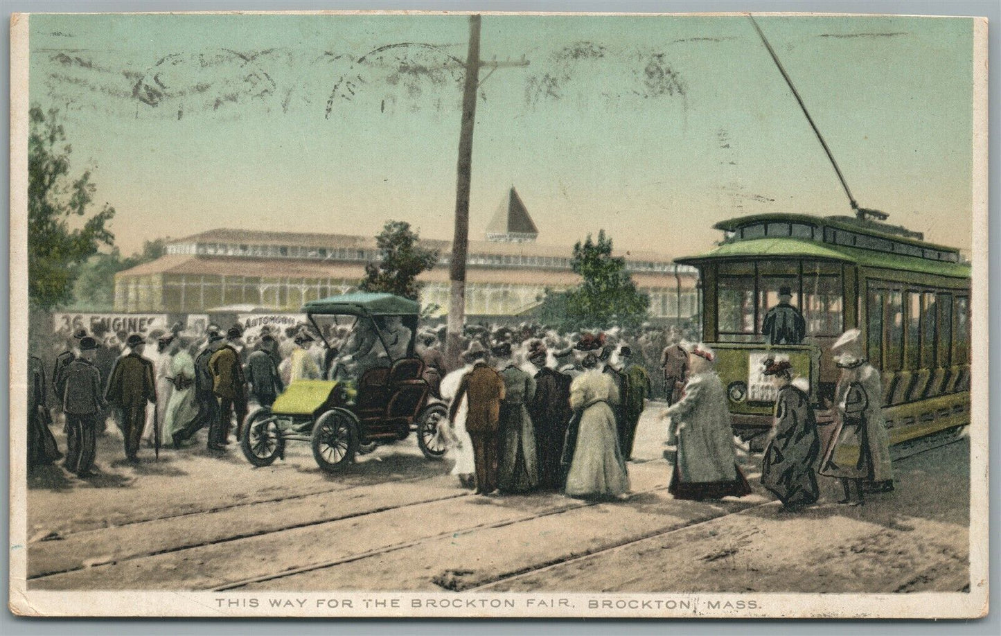 BROCKTON FAIR MA THIS WAY ANTIQUE POSTCARD