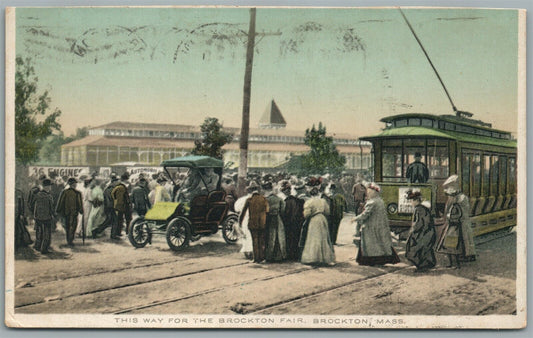 BROCKTON FAIR MA THIS WAY ANTIQUE POSTCARD
