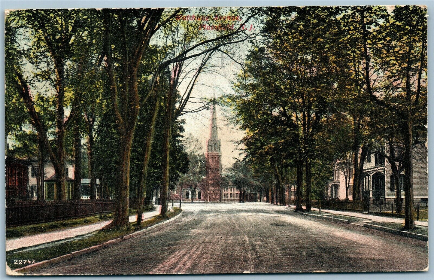 PLAINFIELD NJ WATCHUNG AVENUE ANTIQUE POSTCARD