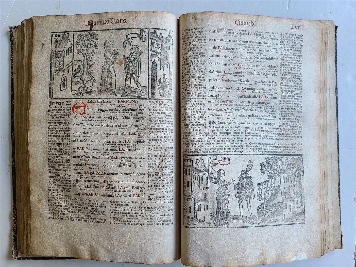 1499 INCUNABULA FULLY ILLUSTRATED COMEDY by TERENCE antique RARE INCUNABLE