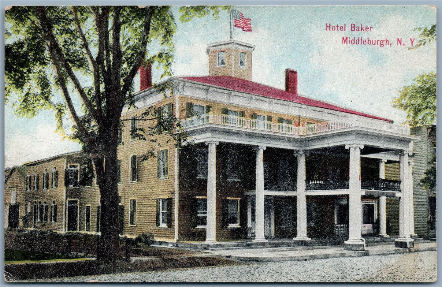 MIDDLEBURGH NY HOTEL BAKER 1911 ANTIQUE POSTCARD