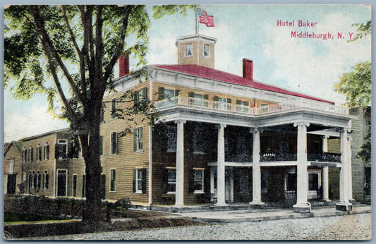 MIDDLEBURGH NY HOTEL BAKER 1911 ANTIQUE POSTCARD