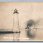 ROCK ISLAND NY LIGHT HOUSE ANTIQUE REAL PHOTO POSTCARD RPPC