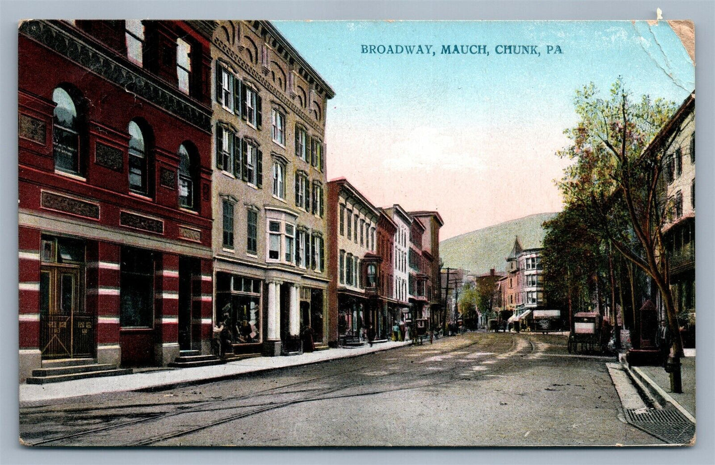 PHILADELPHIA PA MAUCH CHUNK BROADWAY ANTIQUE POSTCARD