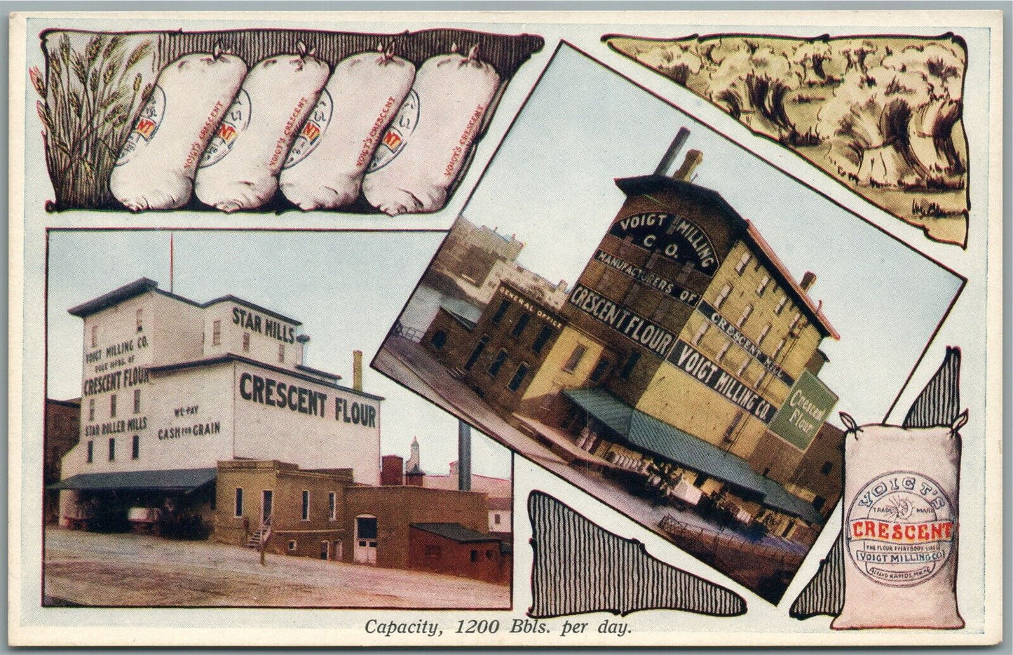 GRAND RAPIDS MI VOIGT MILLING CO. ADVERTISING ANTIQUE POSTCARD