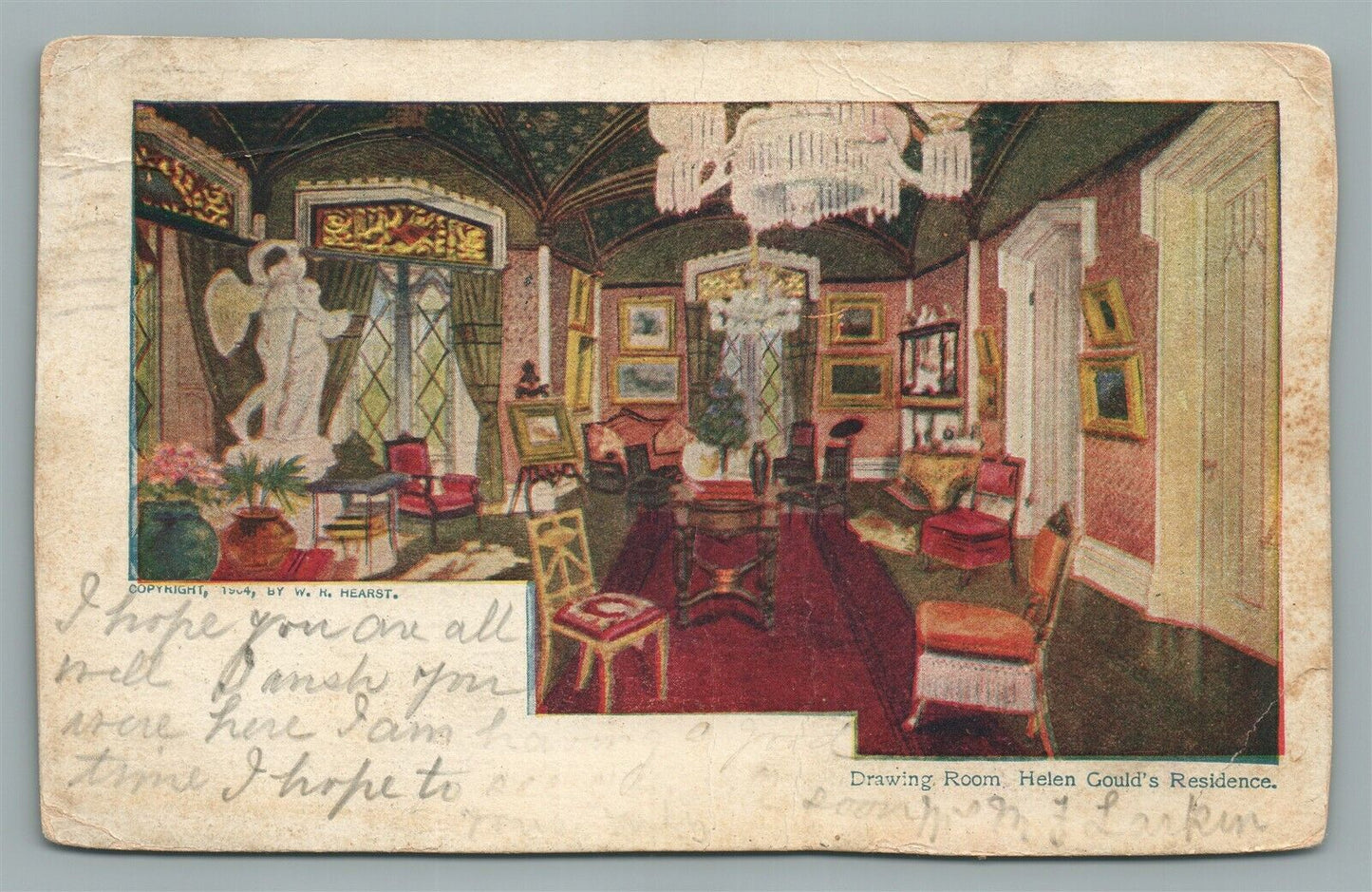 NEW YORK CITY NY HELEN COULD'S RESIDENCE ANTIQUE POSTCARD