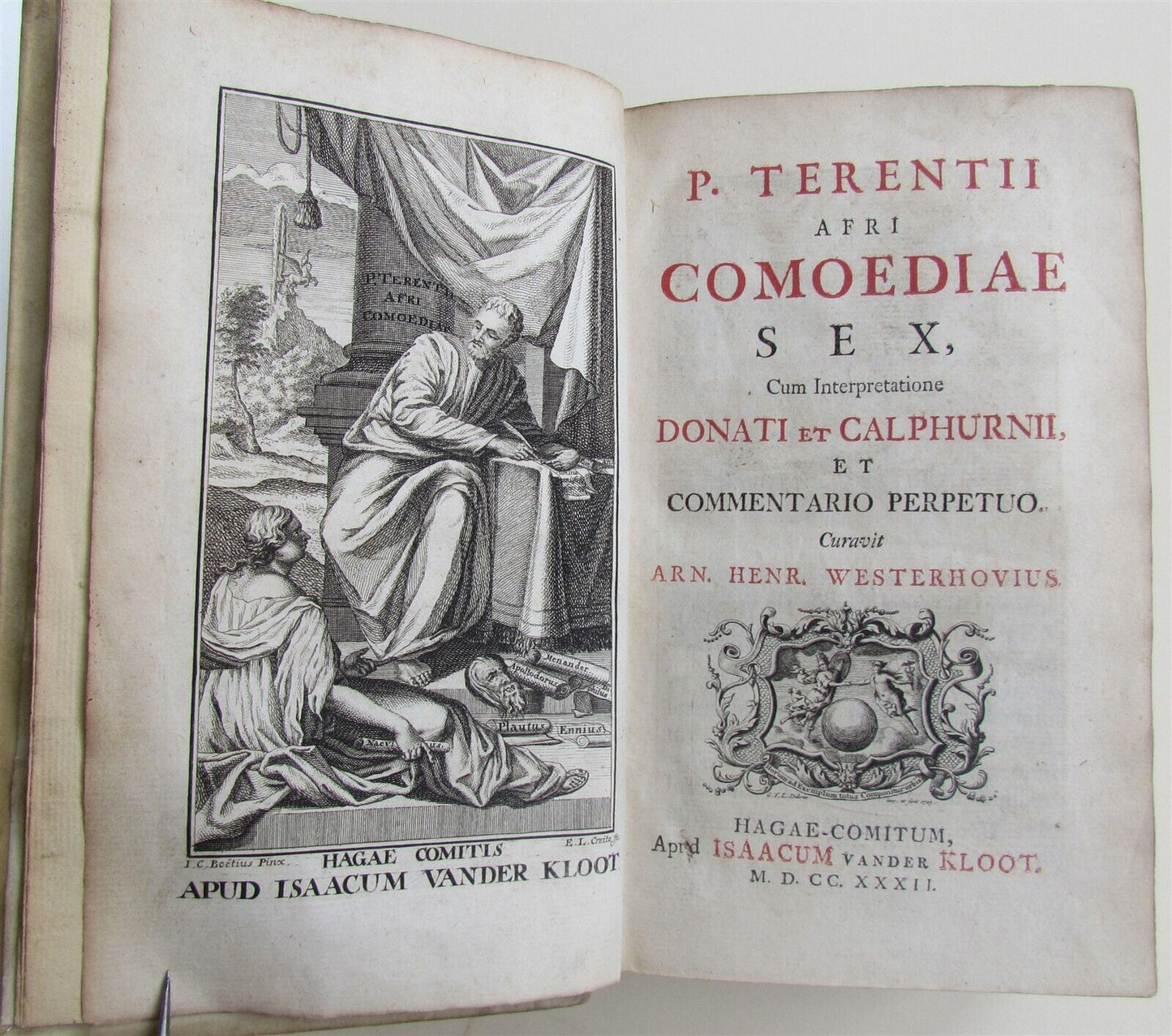 1732 AFRI COMOEDIAE SEX by TERENCE PRIZED VELLUM BINDING ANTIQUE