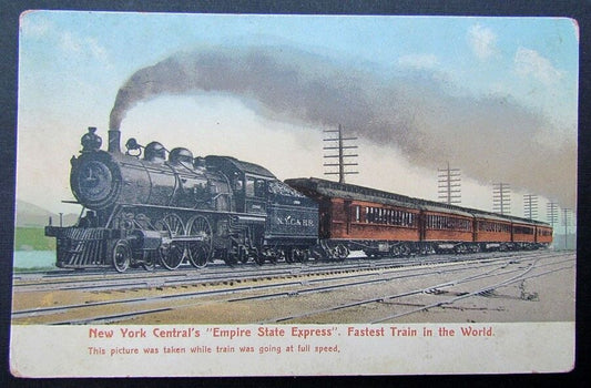 VINTAGE POSTCARD NEW YORK CENTRAL'S EMPIRE STATE EXPRESS railway railroad train