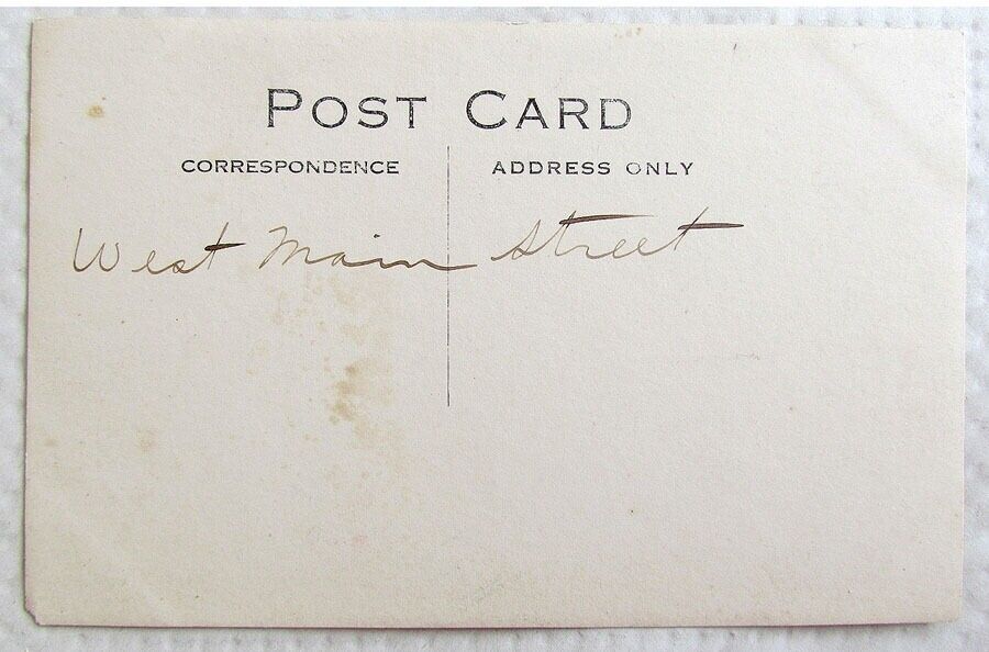 ANTIQUE RPPC REAL PHOTO POSTCARD STREET SCENE w/ MOTOR GASOLINE STORE SIGN