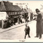 BRITISH POLICEMAN w/ SMALL BOY PHOTOMONTAGE ANTIQUE REAL PHOTO RPPC STREET VIEW