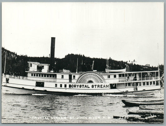 STEAMSHIP CRYSTAL STREAM ST. JOHN RIVER CANADA VINTAGE REAL PHOTO POSTCARD RPPC