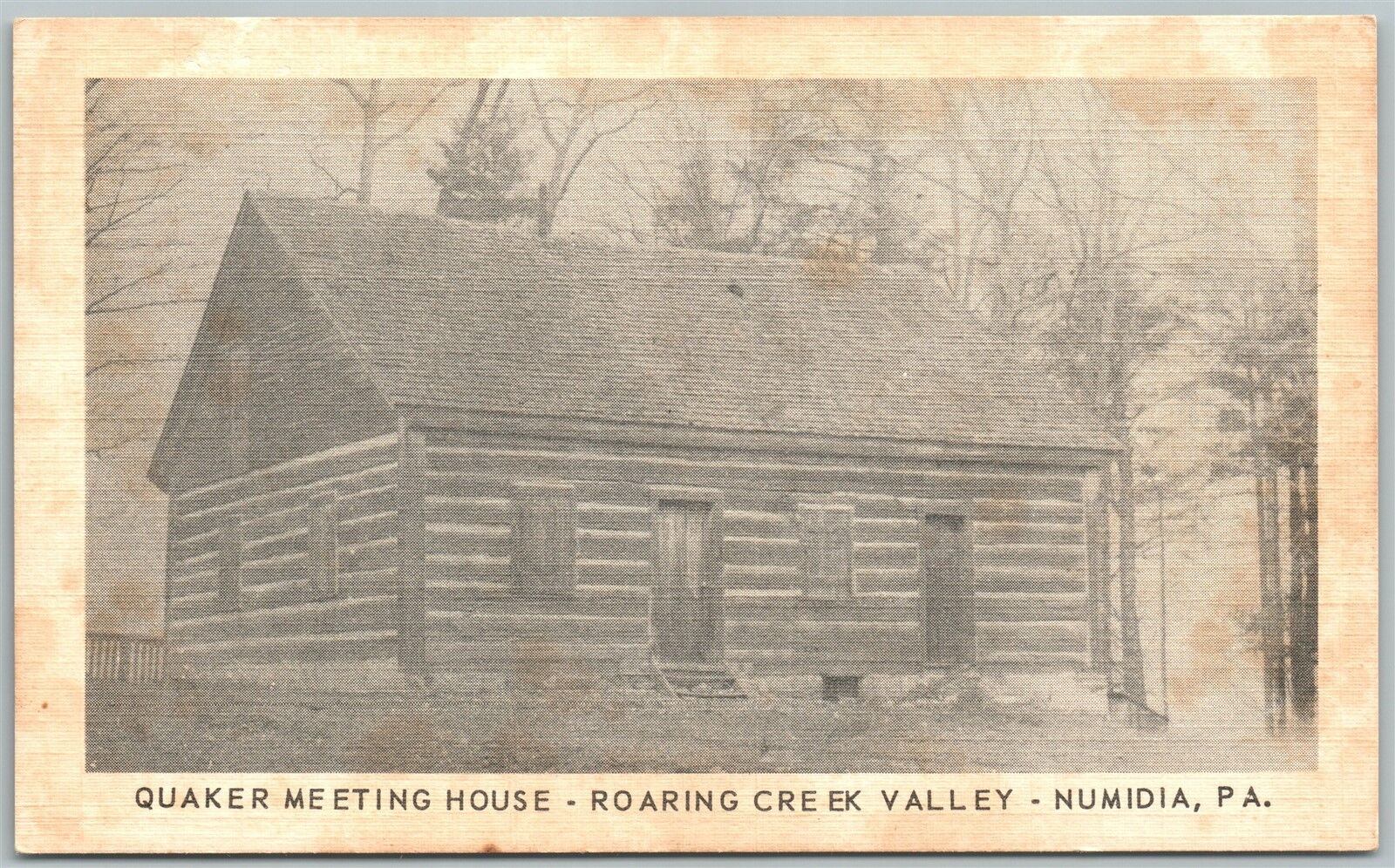 NUMIDIA PA ROARING CREEK VALLEY QUAKER MEETING HOUSE ANTIQUE POSTCARD ...