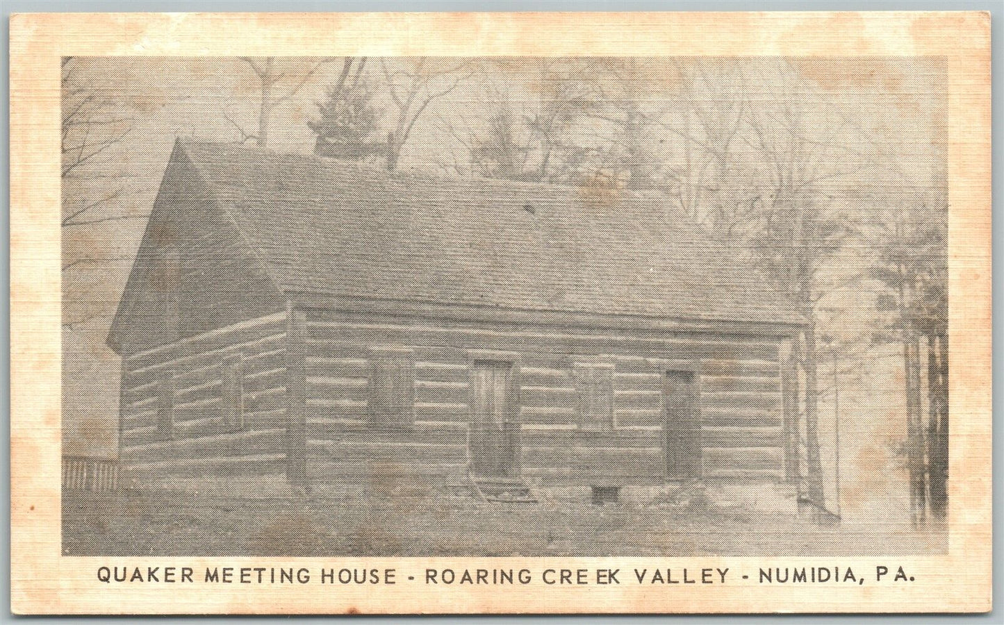 NUMIDIA PA ROARING CREEK VALLEY QUAKER MEETING HOUSE ANTIQUE POSTCARD