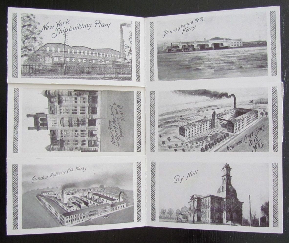 CAMDEN N.J. VIEWS ANTIQUE FOLDING POSTCARD