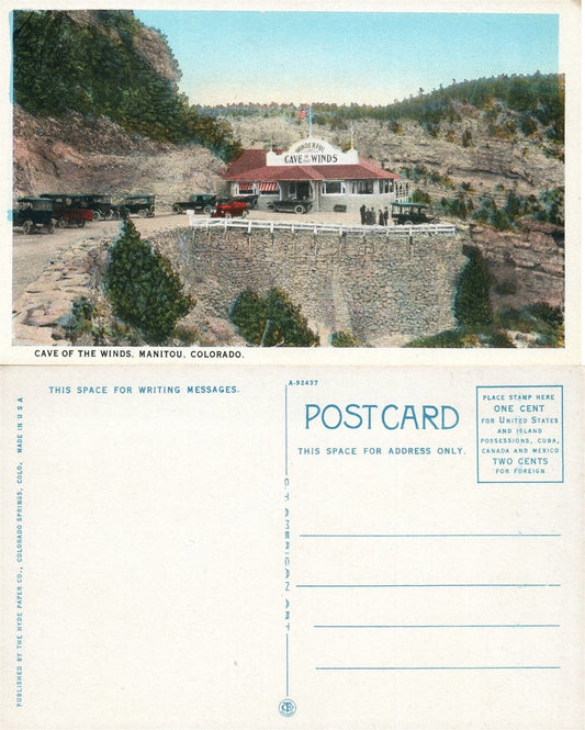 MANITOU CO CAVE OF THE WINDS ANTIQUE POSTCARD