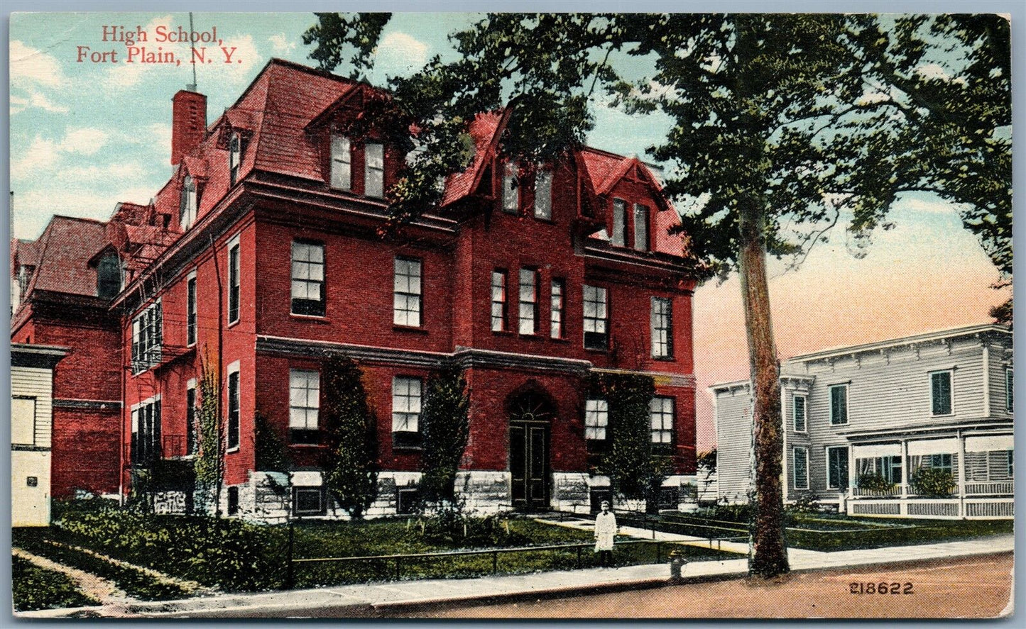 FORT PLAIN NY HIGH SCHOOL ANTIQUE POSTCARD