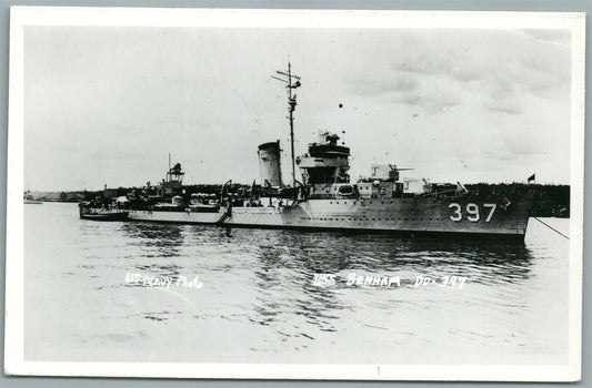 MILITARY SHIP US.S. BENHAM VINTAGE REAL PHOTO POSTCARD RPPC