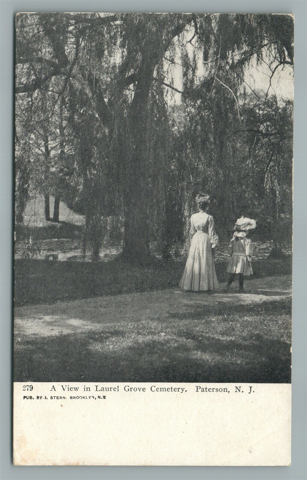 PATERSON NJ LAUREL GROVE CEMETERY ANTIQUE POSTCARD