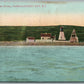 NARRAGANSETT BAY RI SAND POINT LIGHT HOUSE ANTIQUE POSTCARD