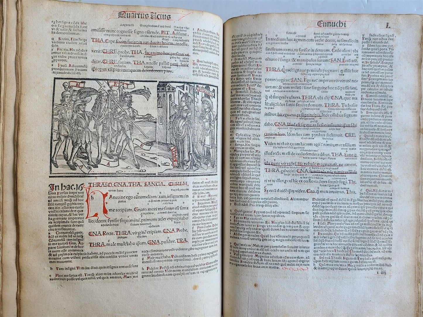 1499 INCUNABULA FULLY ILLUSTRATED COMEDY by TERENCE antique RARE INCUNABLE