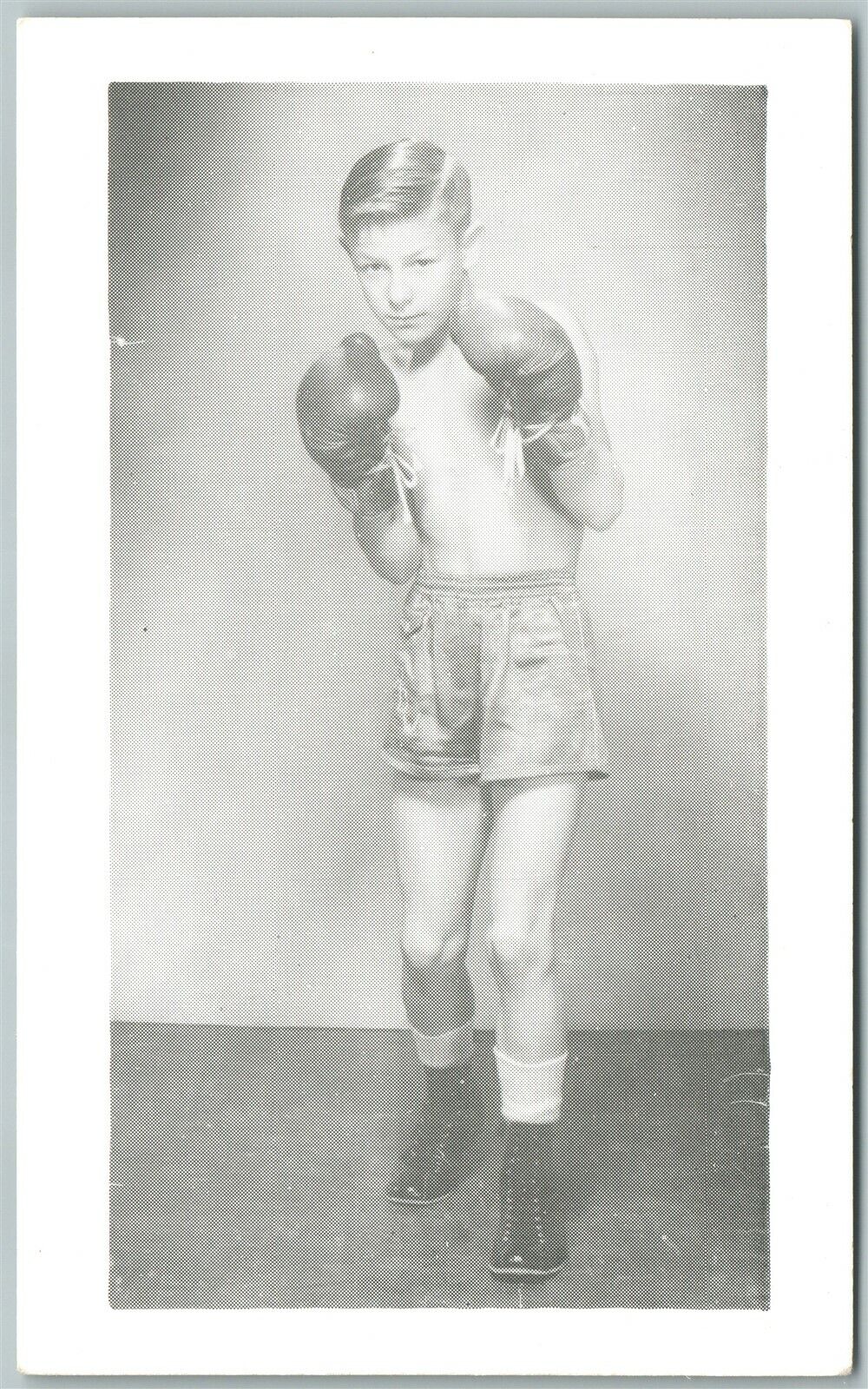 BOXING CHAMPION BOY 13 YEARS OLD RONNIE WALCOTT VINTAGE POSTCARD